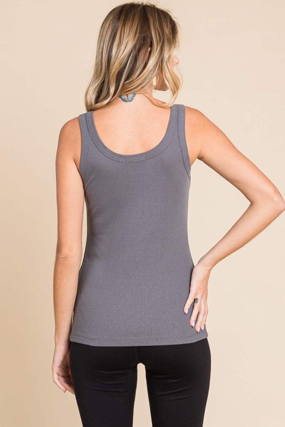 Culture Code Full Size Ribbed Scoop Neck Tank - Trendsi - Flyclothing LLC