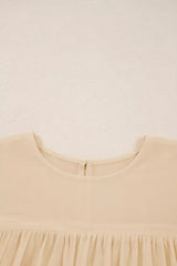 Round Neck Ruffle Sleeve Blouse - Trendsi - Flyclothing LLC