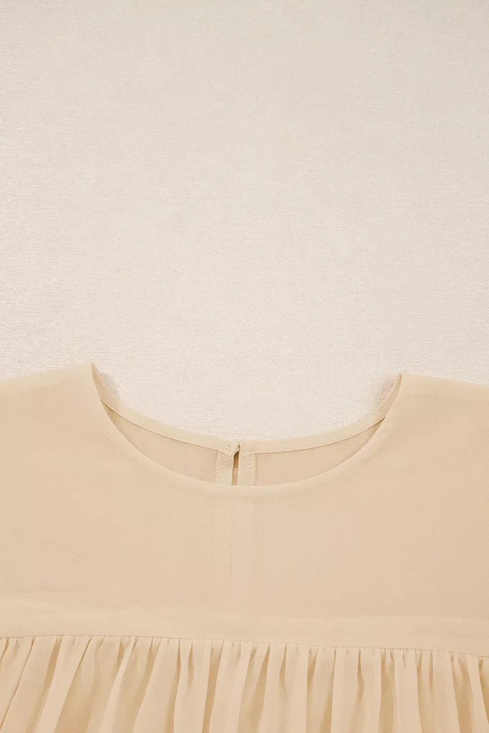 Round Neck Ruffle Sleeve Blouse - Trendsi - Flyclothing LLC