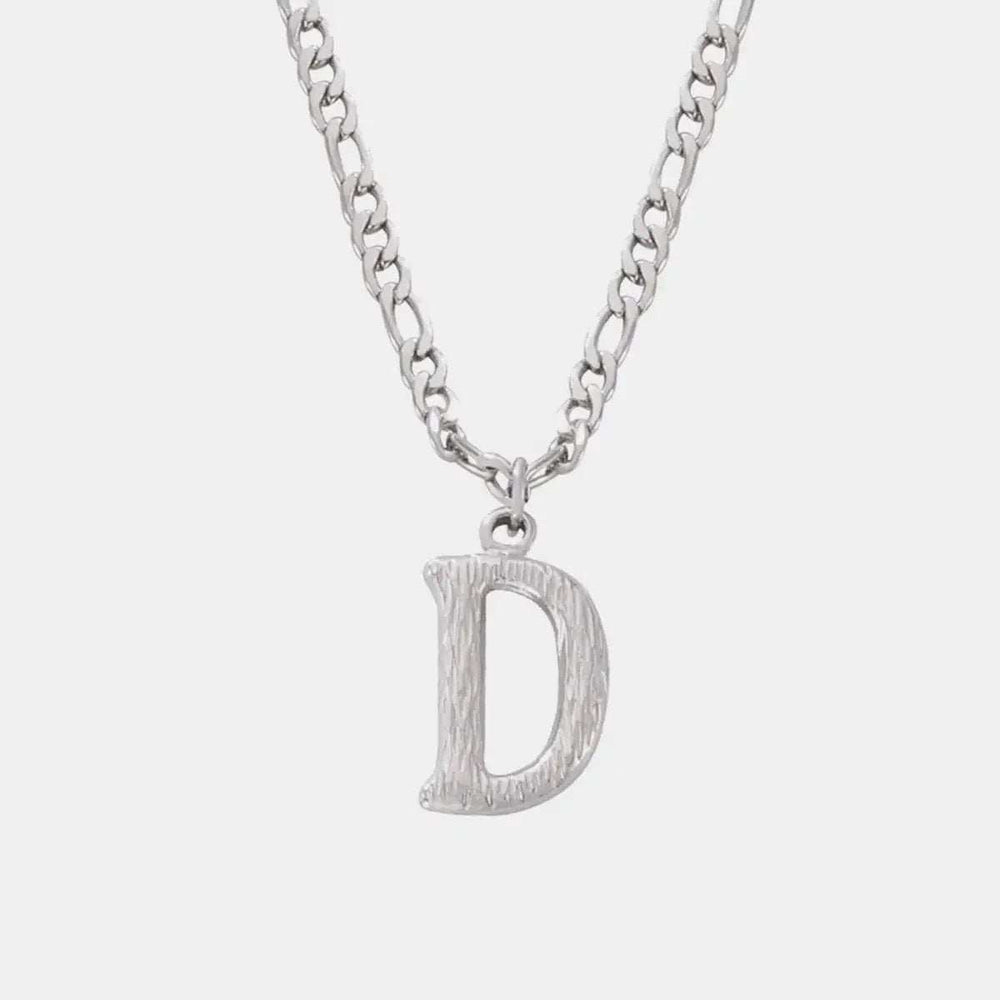 Titanium Steel Letter Pendant Necklace - Trendsi - Flyclothing LLC