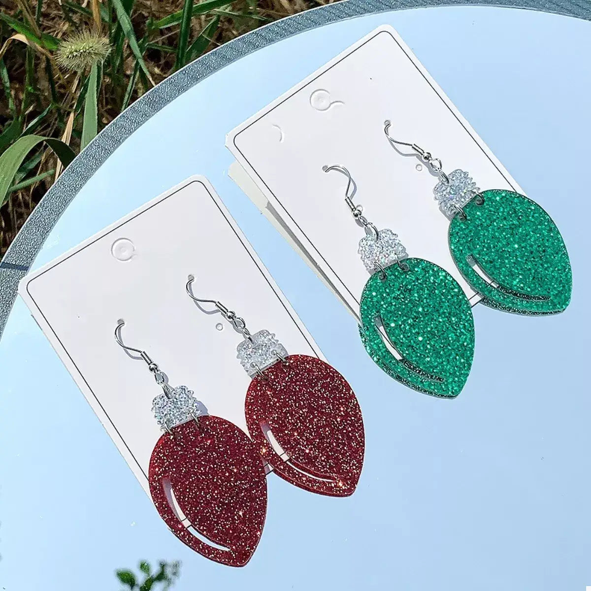 Christmas Glitter Drop Earrings - Trendsi - Flyclothing LLC