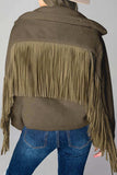 Fringed Zip Up Fleece Jacket - Trendsi - Flyclothing LLC