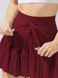 Tiered Skort with Drawstring - Trendsi - Flyclothing LLC