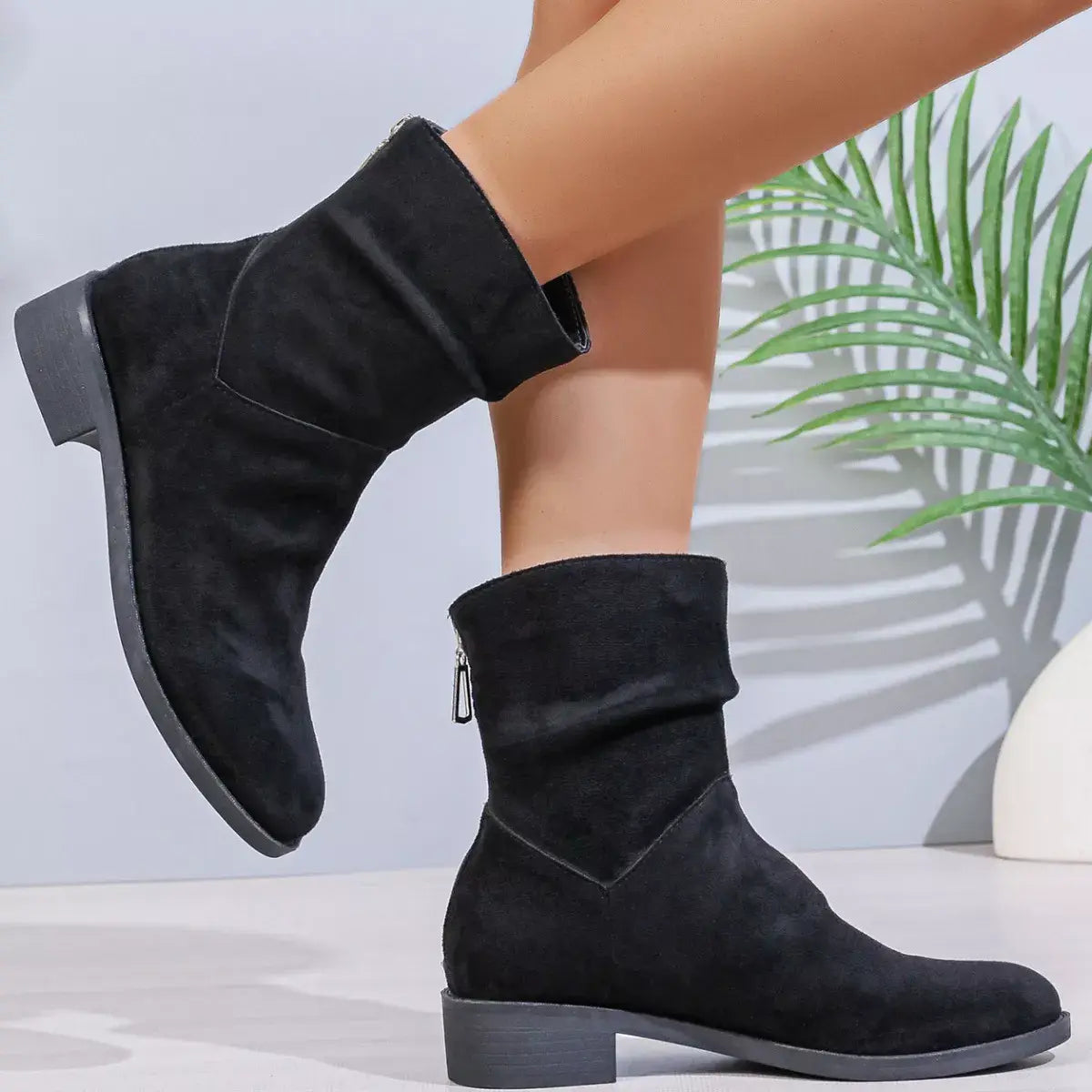 Point Toe Block Heels Boots - Trendsi - Flyclothing LLC