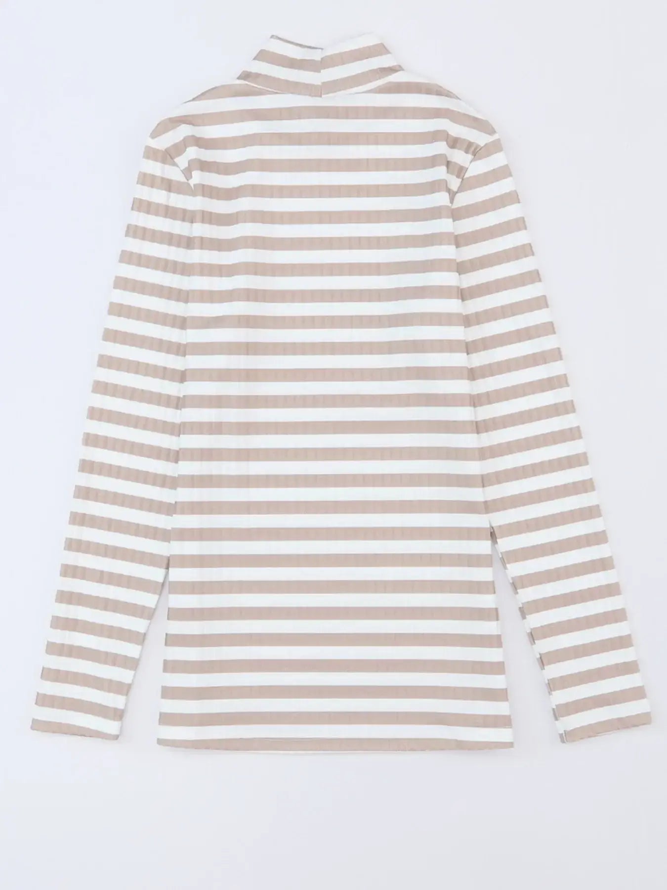 Striped Textured Knit Long Sleeve Tee - Trendsi - Flyclothing LLC