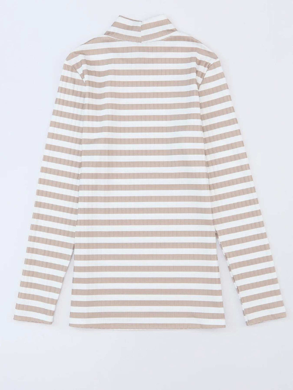 Striped Textured Knit Long Sleeve Tee - Trendsi - Flyclothing LLC