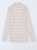 Striped Textured Knit Long Sleeve Tee - Trendsi - Flyclothing LLC