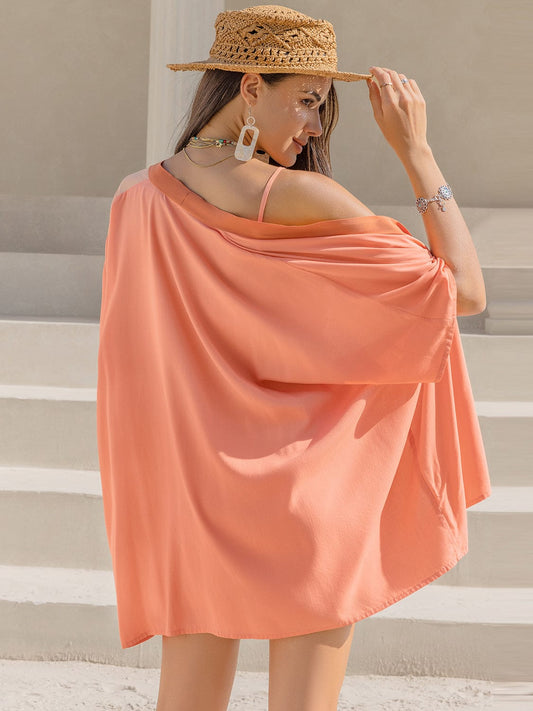 Cami, Open Front Cover Up and Shorts Set - Trendsi