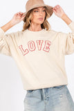 SAGE + FIG LOVE Path Applique Drop Shoulder Sweatshirt - Trendsi