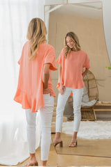 Sew In Love Round Neck Ruffled Top - Trendsi - Flyclothing LLC