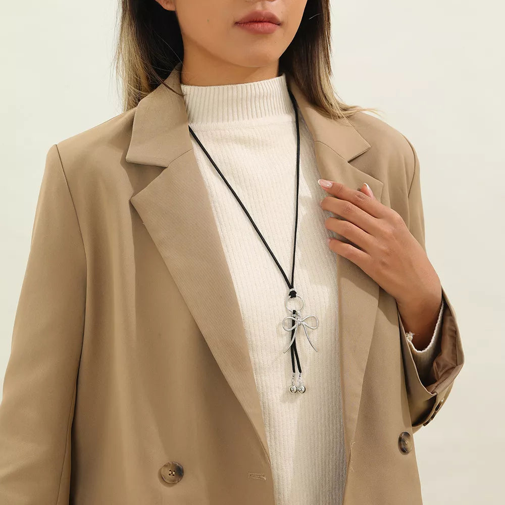 Elegant Bow Pendant Necklace - Trendsi - Flyclothing LLC