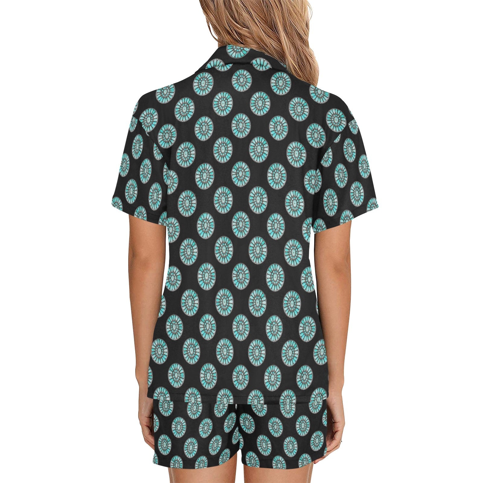 Baha Ranch Turquoise Concho Women's Western Pajama Set