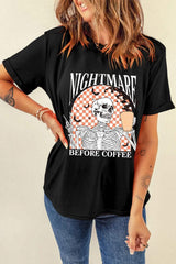 Graphic Round Neck Short Sleeve T-Shirt - Trendsi - Flyclothing LLC
