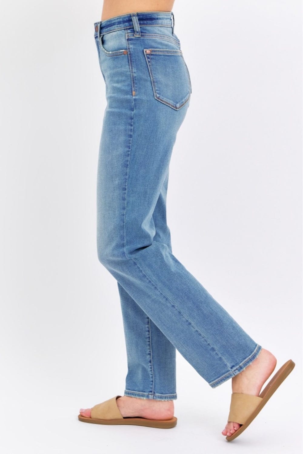 Judy Blue Full Size High Waist Straight Jeans - Trendsi