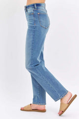Judy Blue Full Size High Waist Straight Jeans - Trendsi - Flyclothing LLC