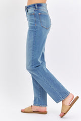 Judy Blue Full Size High Waist Straight Jeans - Trendsi