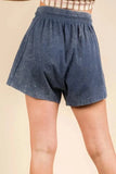 VERY J Mineral Washed Comfy Baggy Shorts - Trendsi