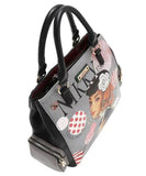 Nicole Lee USA Eco-Leather Handbag with Side Pockets - Trendsi