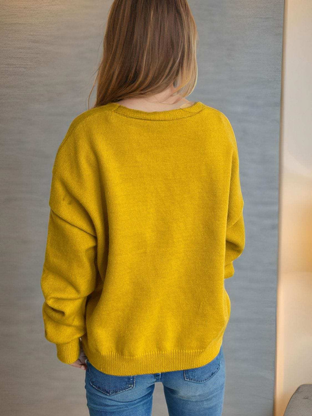 Daisy Button Up V-Neck Cardigan - Trendsi - Flyclothing LLC