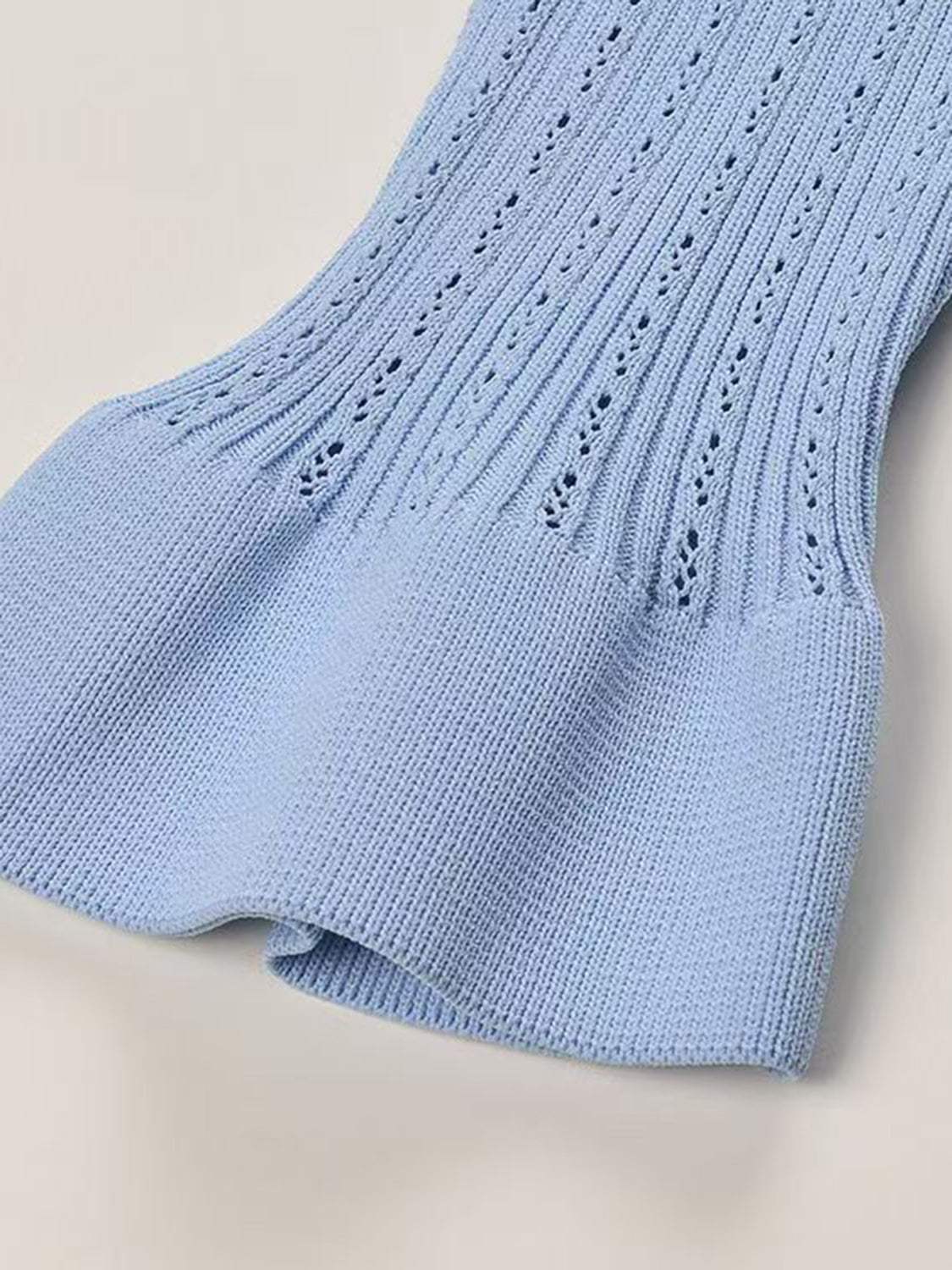 Ruffled V-Neck Top and Midi Skirt Sweater Set - Trendsi - Flyclothing LLC