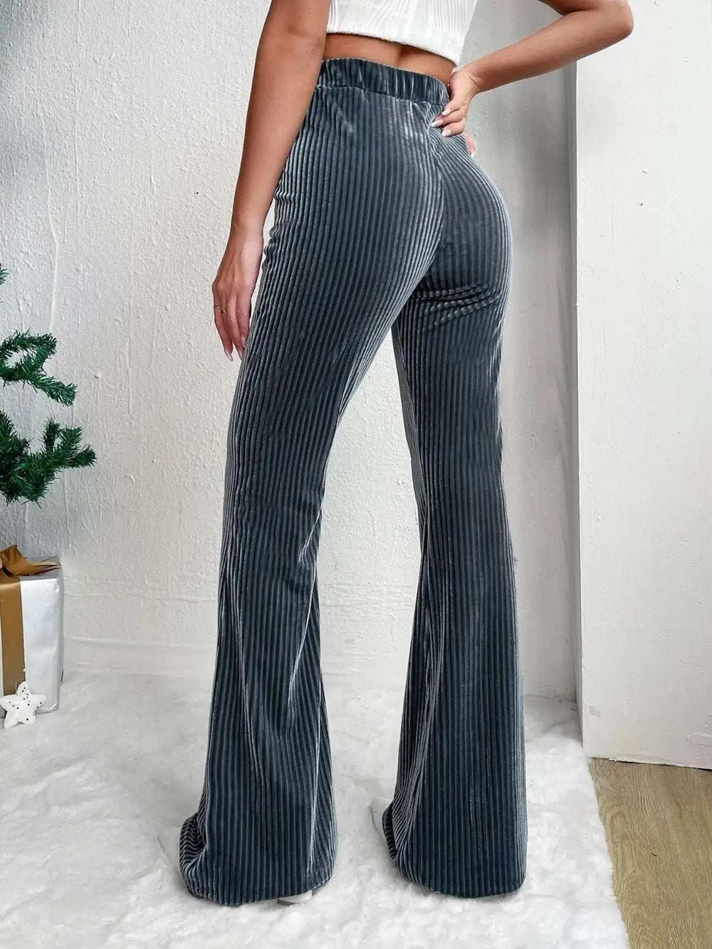 High Waist Flare Pants - Trendsi - Flyclothing LLC