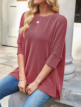 Relaxed Fit Half Sleeve T-Shirt - Trendsi - Flyclothing LLC