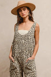 BiBi Leopard Print Adjustable Strap U Neck Jumpsuit - Trendsi - Flyclothing LLC
