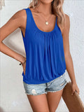 Full Size Ruched Scoop Neck Tank - Trendsi - Flyclothing LLC