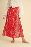 Aemi + Co Floral Elastic Waist Maxi Skirt - Trendsi