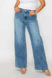 bytos Full Size High Rise Wide Leg Jeans with Pockets - Trendsi - Flyclothing LLC