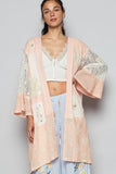 POL Double Gauze and Lace Mix Cardigan with Embroidered Detail - Trendsi