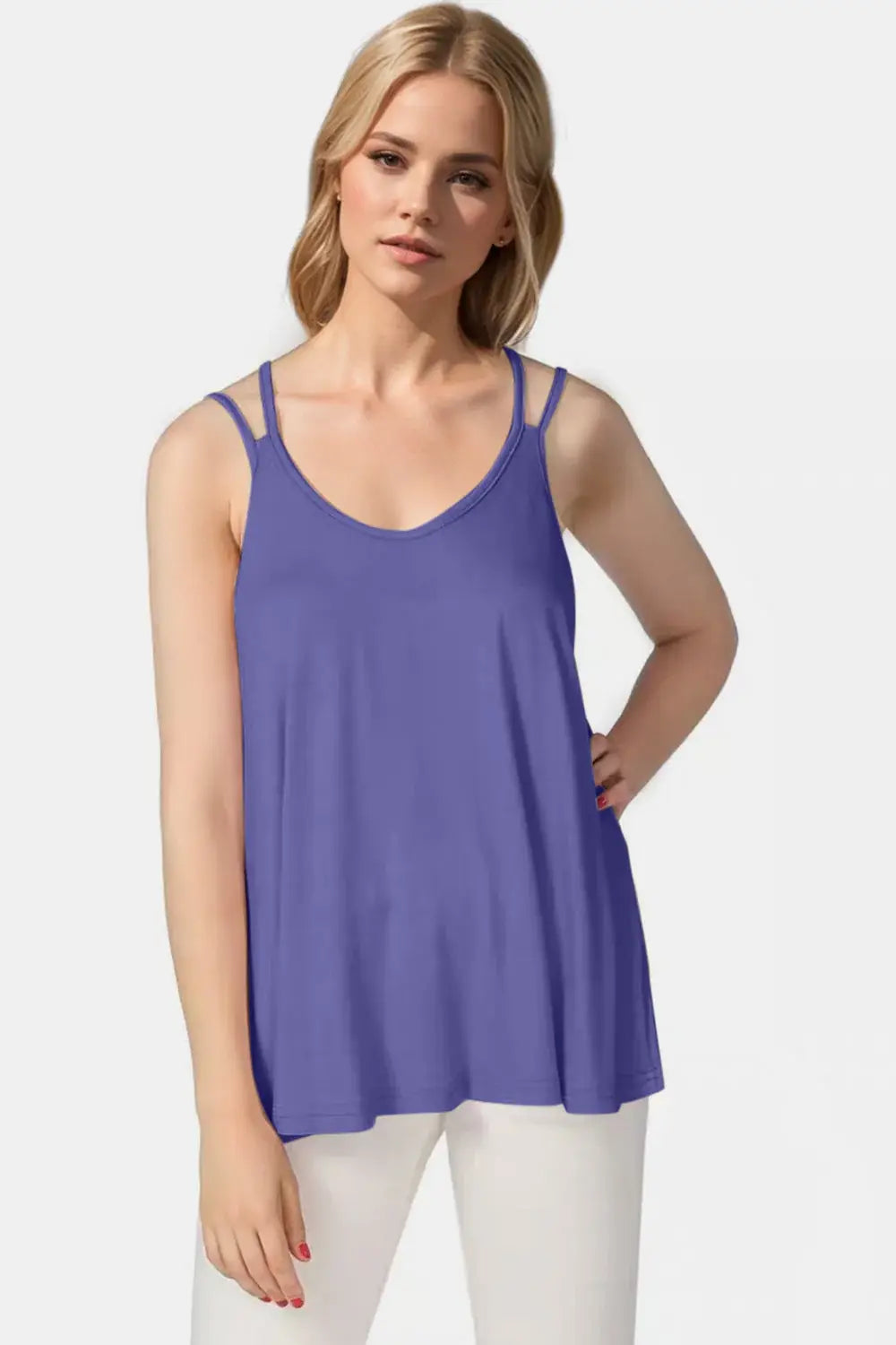 Basic Bae Bamboo Scoop Neck Double Spaghetti Straps Cami - ShopBasicbae - Flyclothing LLC