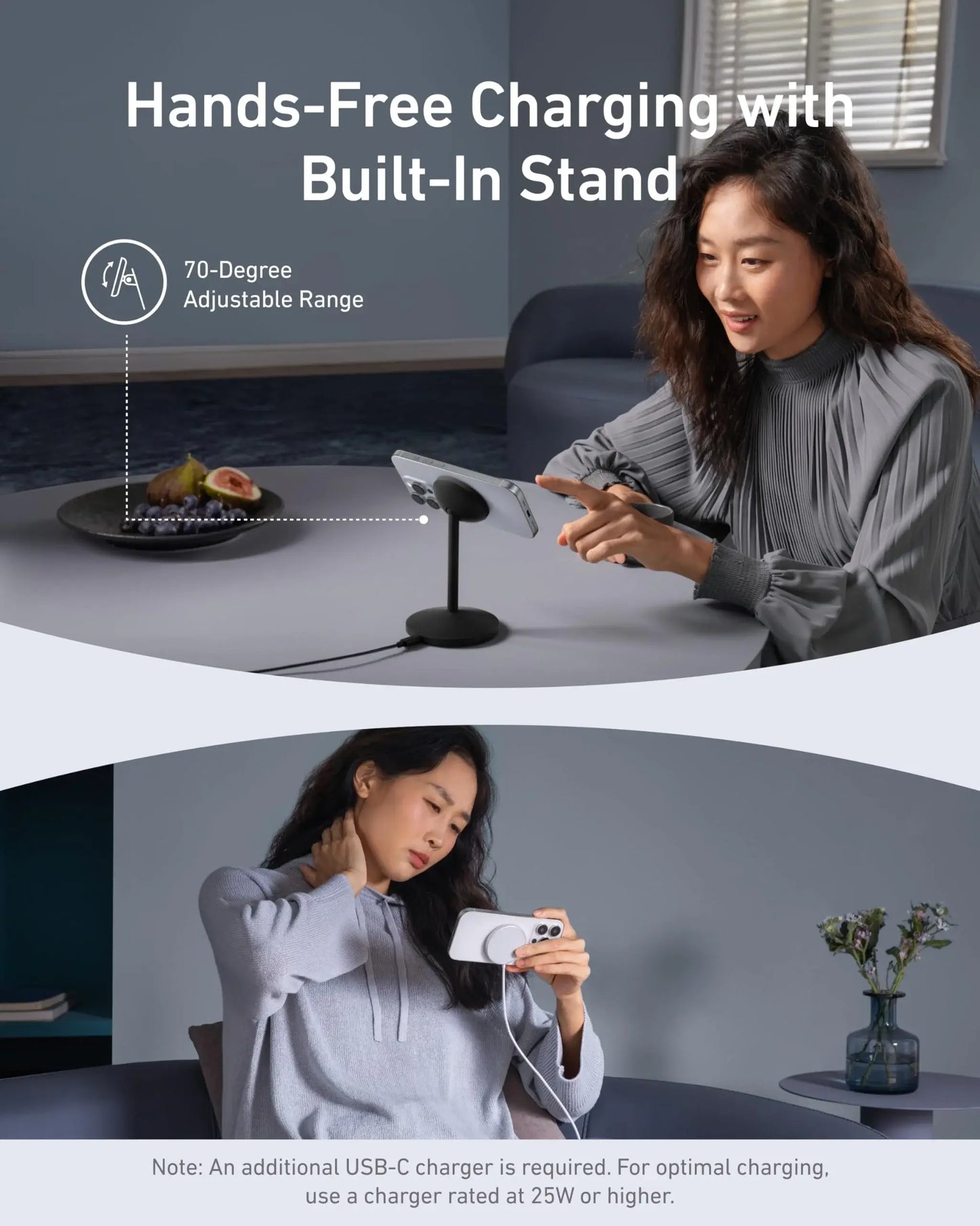 Anker MagGo Wireless Charger (Stand) with Adapter and Cable BOA - Anker - Flyclothing LLC