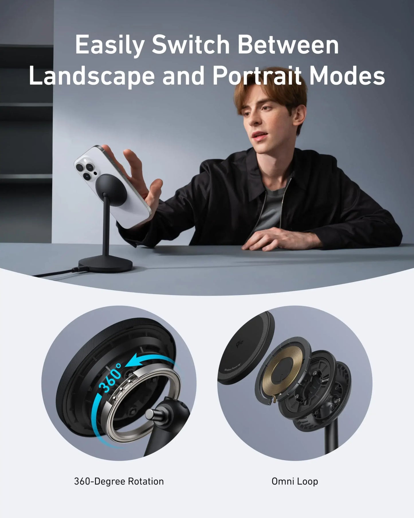 Anker MagGo Wireless Charger (Stand) with Adapter and Cable BOA - Anker - Flyclothing LLC