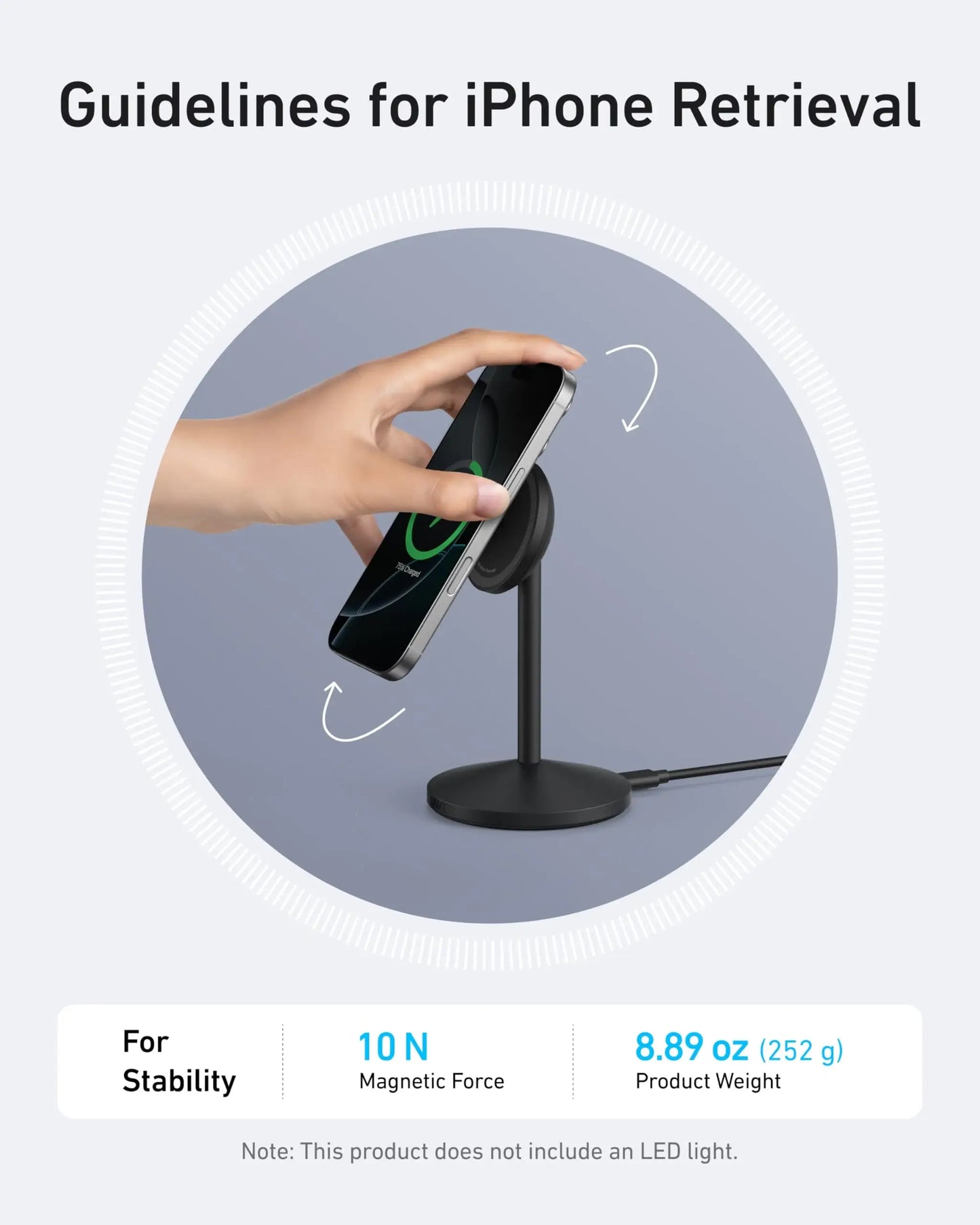 Anker MagGo Wireless Charger (Stand) with Adapter and Cable BOA - Anker - Flyclothing LLC