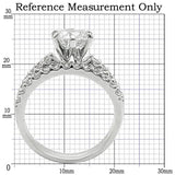 1W009 - Rhodium Brass Ring with AAA Grade CZ in Clear - Alamode - Flyclothing LLC