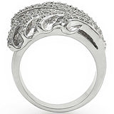 1W018 - Rhodium Brass Ring with AAA Grade CZ in Clear - Alamode - Flyclothing LLC