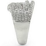 1W018 - Rhodium Brass Ring with AAA Grade CZ in Clear - Alamode - Flyclothing LLC