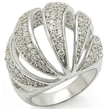 1W019 - Rhodium Brass Ring with AAA Grade CZ in Clear - Alamode - Flyclothing LLC
