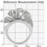 1W019 - Rhodium Brass Ring with AAA Grade CZ in Clear - Alamode - Flyclothing LLC