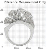 1W019 - Rhodium Brass Ring with AAA Grade CZ in Clear - Alamode - Flyclothing LLC
