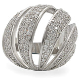 1W019 - Rhodium Brass Ring with AAA Grade CZ in Clear - Alamode - Flyclothing LLC