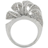 1W019 - Rhodium Brass Ring with AAA Grade CZ in Clear - Alamode - Flyclothing LLC