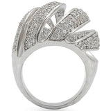 1W019 - Rhodium Brass Ring with AAA Grade CZ in Clear - Alamode - Flyclothing LLC