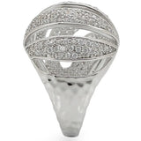 1W019 - Rhodium Brass Ring with AAA Grade CZ in Clear - Alamode - Flyclothing LLC