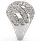 1W019 - Rhodium Brass Ring with AAA Grade CZ in Clear - Alamode - Flyclothing LLC
