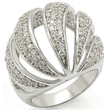 1W019 - Rhodium Brass Ring with AAA Grade CZ in Clear - Alamode - Flyclothing LLC