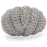 1W020 - Rhodium Brass Ring with AAA Grade CZ in Clear - Alamode - Flyclothing LLC