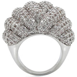 1W020 - Rhodium Brass Ring with AAA Grade CZ  in Clear - Alamode
