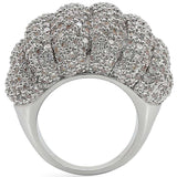 1W020 - Rhodium Brass Ring with AAA Grade CZ in Clear - Alamode - Flyclothing LLC
